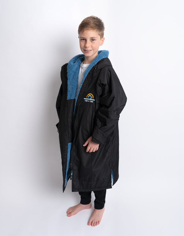 Time & Tide Dry Kids Changing Robe - Black/Blue