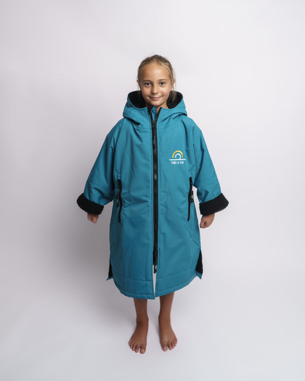 Time & Tide Dry Kids Changing Robe - Teal/Black