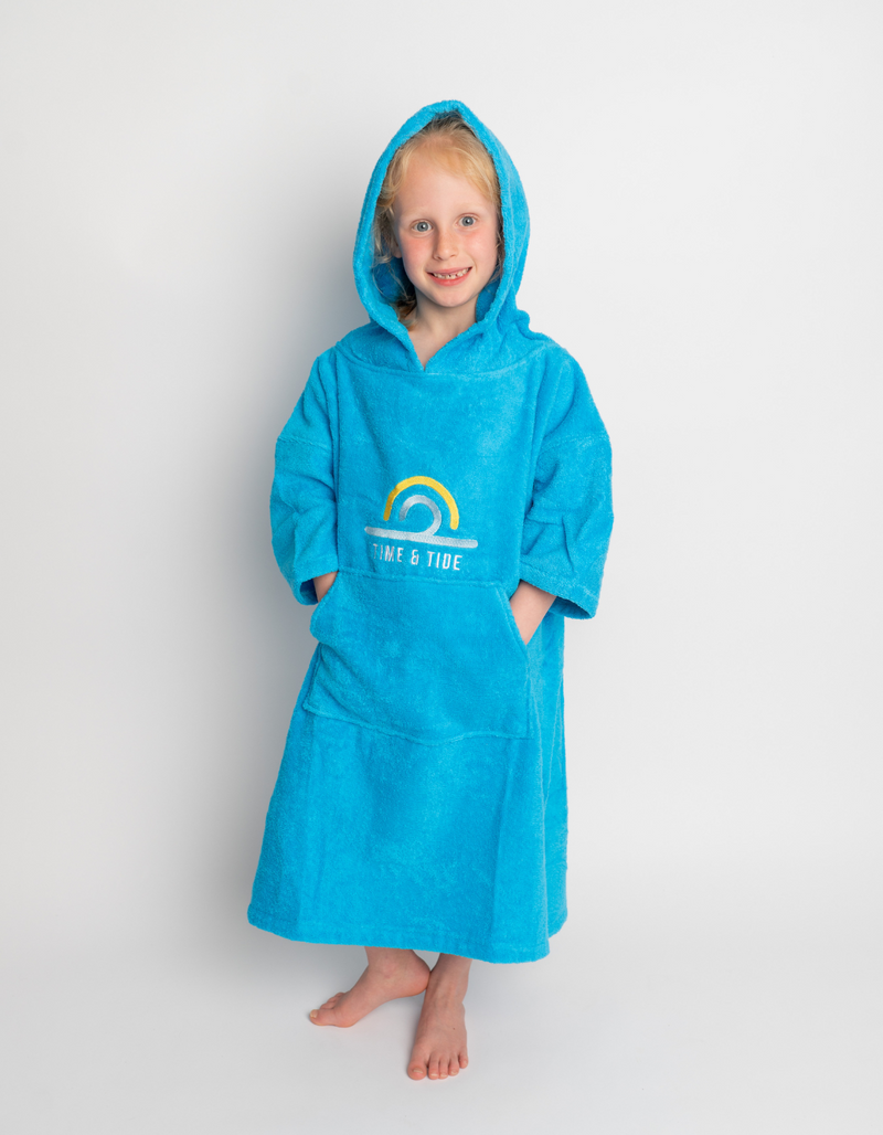 Time & Tide Towelling Robe for Kids - Cotton Hooded Poncho Towel Changing Robe